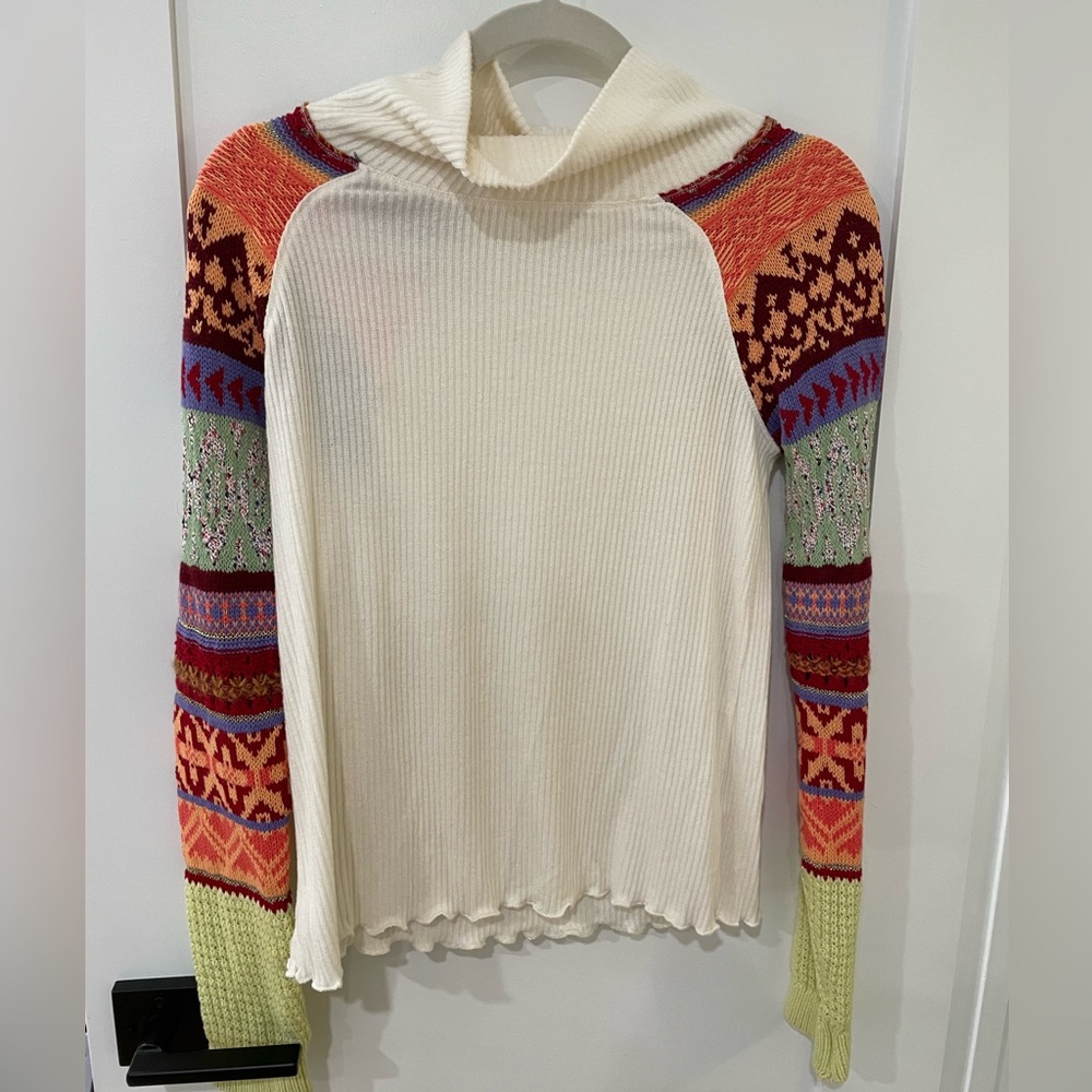 Free People crocheted sleeve sweater